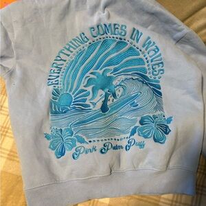 Pink Palm Puff Blue Sweatshirt